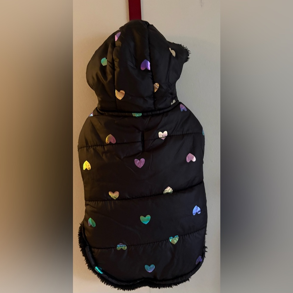NWOT Kensington Kennel Club Dog Puffer Jacket Fur Lined Velcro Closure Small Dog
